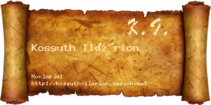 Kossuth Ilárion névjegykártya